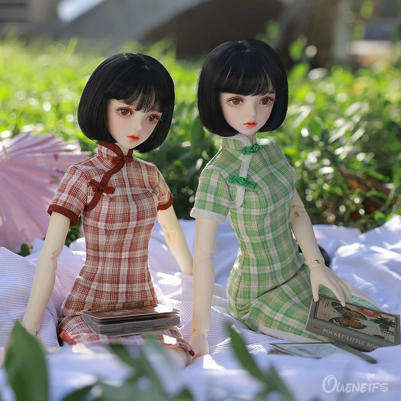 

BJD Doll 1/4 Celia Campus Style Of The Republic Of China Red And Green Cheongsam Toys Resin Gifts Dolls