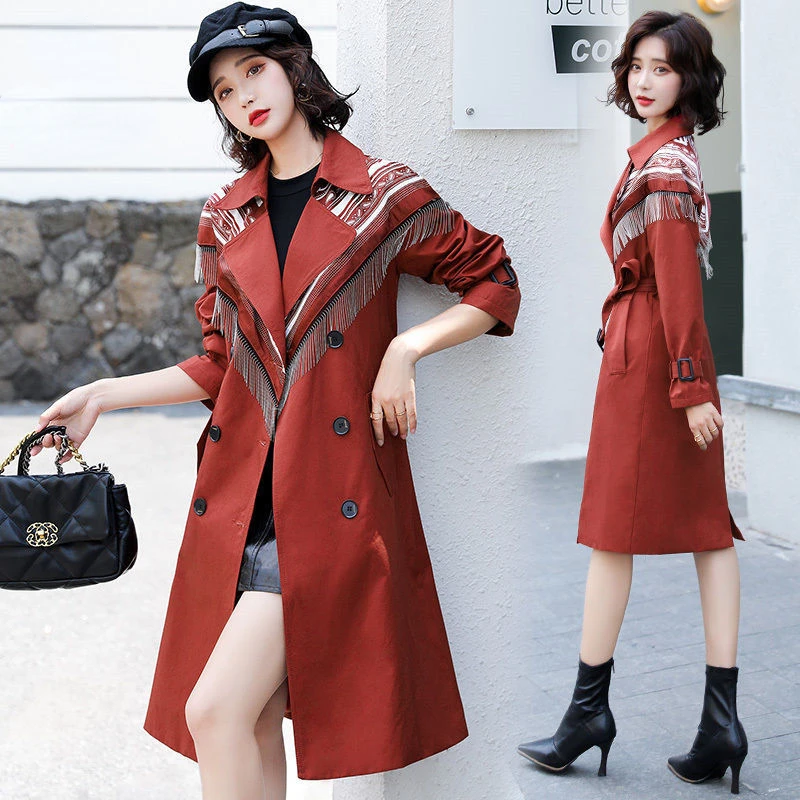 

Женская длинная двубортная ветровка, элегантная офисная верхняя одежда, весна-осень, Z81