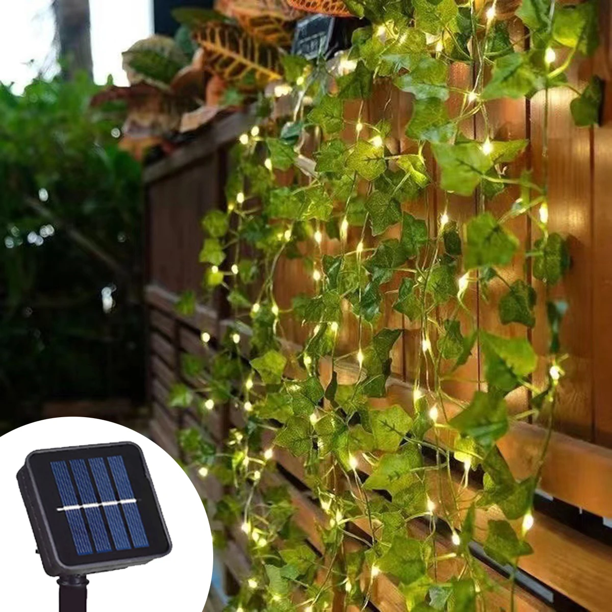 

2 м/5 м/10 м зеленый лист гирлянда солнечная лоза плющ гирлянда уличная для садовой вечеринки двор терраса свадебный декор