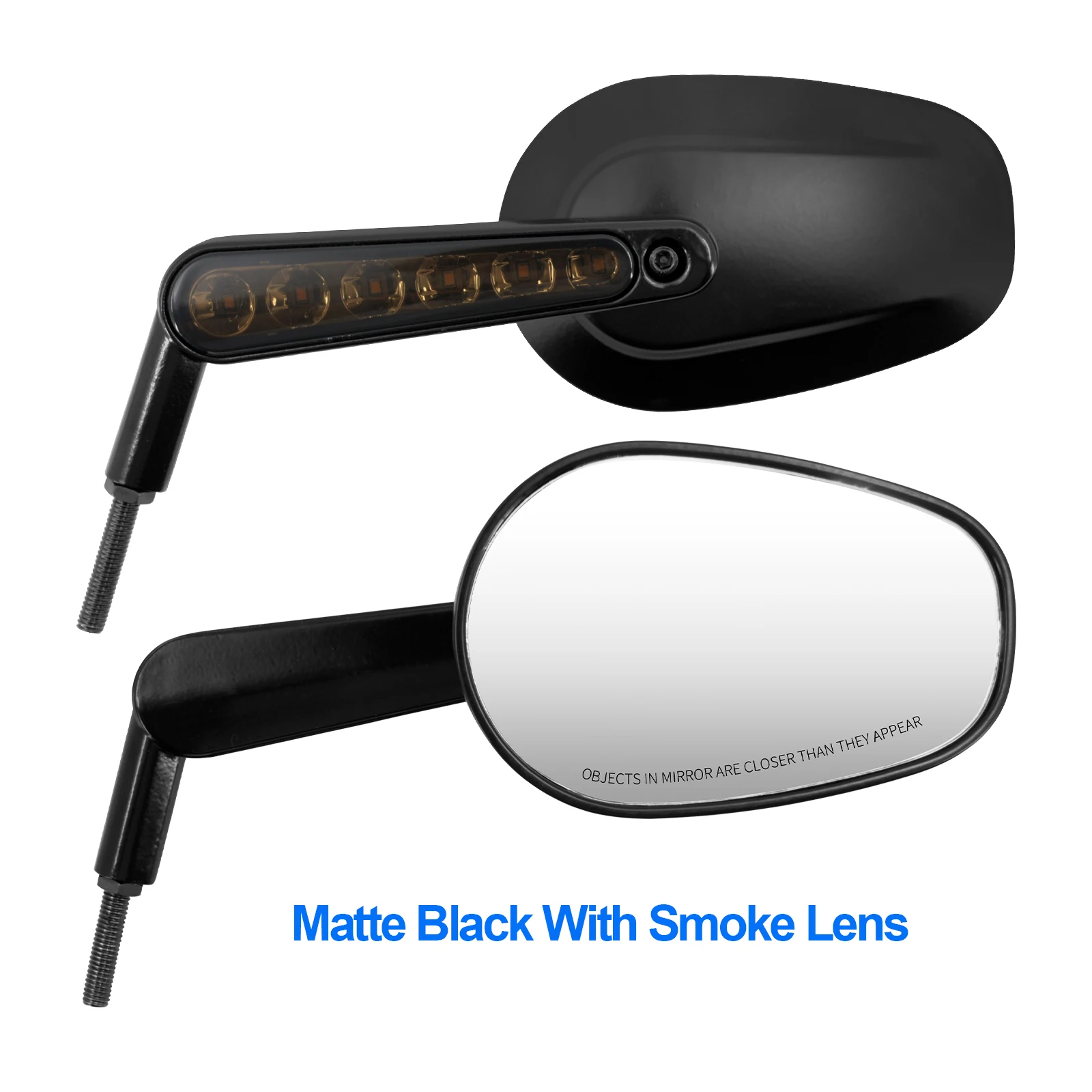 

Боковые зеркала заднего вида с фонарями заднего вида 8 мм для мотоцикла Harley Touring Road King Softail Sportster светодиодный 2014-2023