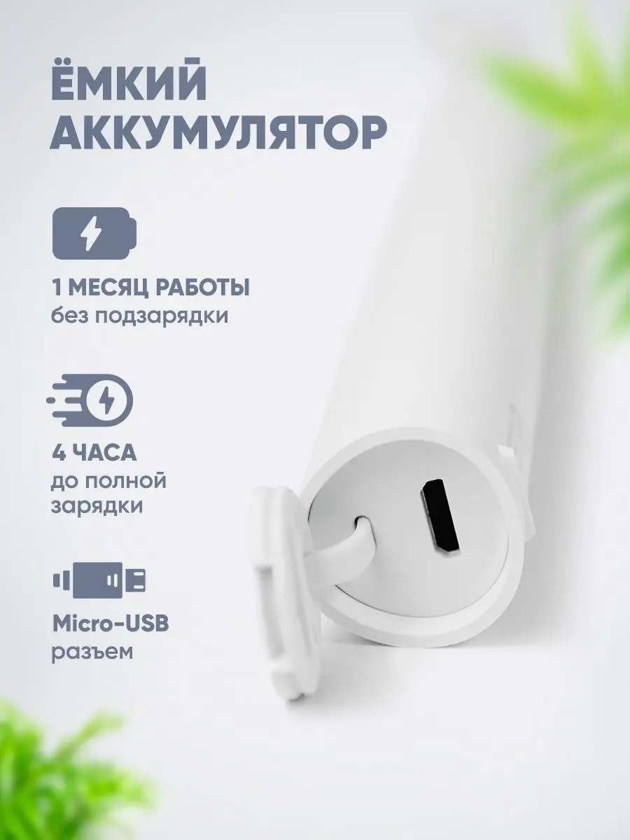 Фото Звуковая зубная щетка Xiaomi Mijia T100 белая, 2 режима, мягкие щетинки, 30 дней работы №4
