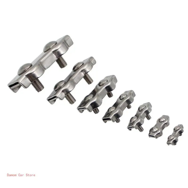 

Wire Rope Clips Duplex Clamps 304 Stainless Steel Heavy Duty Locking Device Aircraft Wire Cable Double Grip Clamp Buckle A2UC