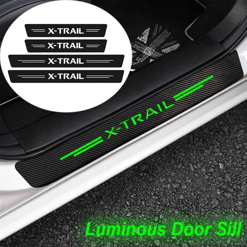 

5 шт., светящиеся наклейки на порог автомобильной двери с логотипом Juke 370Z Qashqai Kicks