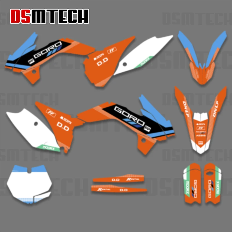 

DSMTECH для KTM SX85 SX 85 2013 2014 2015 2016 2017, мотоциклетные графические наклейки, наборы наклеек, номер, имя, фон на заказ
