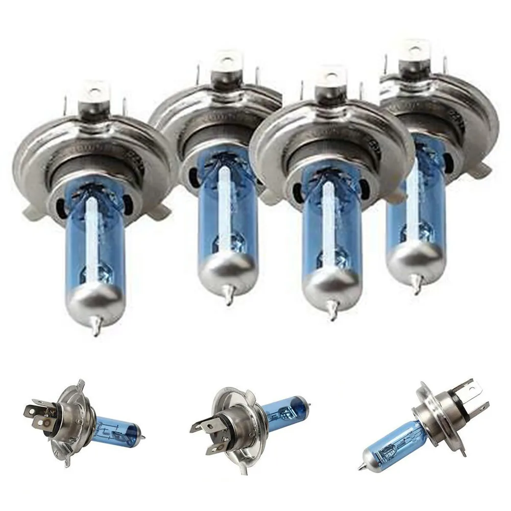

4pcs H4 Xenon Car Headlight Halogen Bulb 4000K 55W 12V Ultra White Light High Brightness Auto Parts Lamp 7×4cm