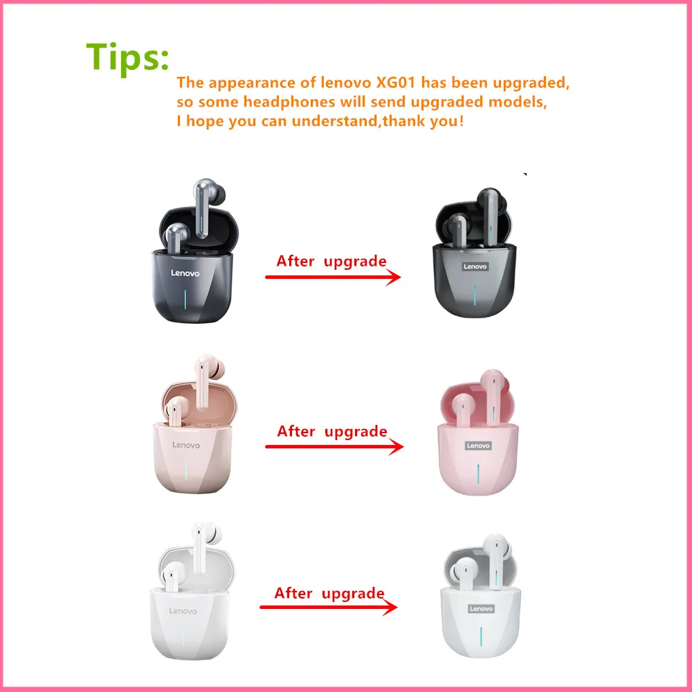 Игровые наушники Lenovo XG01 TWS с микрофоном Hi-Fi влагозащита ipx5 50 мс низкой задержкой -