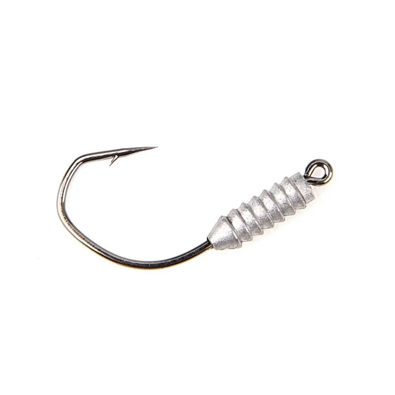 

5pcs Fishing Weighted Worm Hooks for Wacky Rig Soft Plastics Lure Jig Head Hook Swimbait Bass Freshwater Saltwater 0.8g 1.2g
