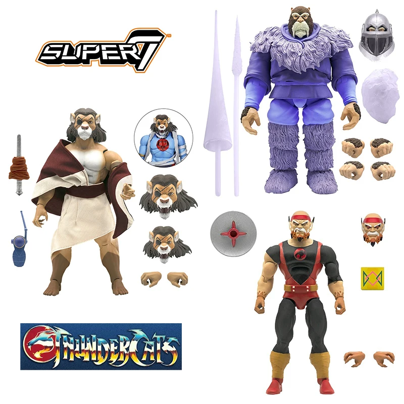 

Original Super7 Thundercats Snowman Pumm-Ra Lynx-O Anime Action Figure 7inch Collectible figurines Figure Model Toy