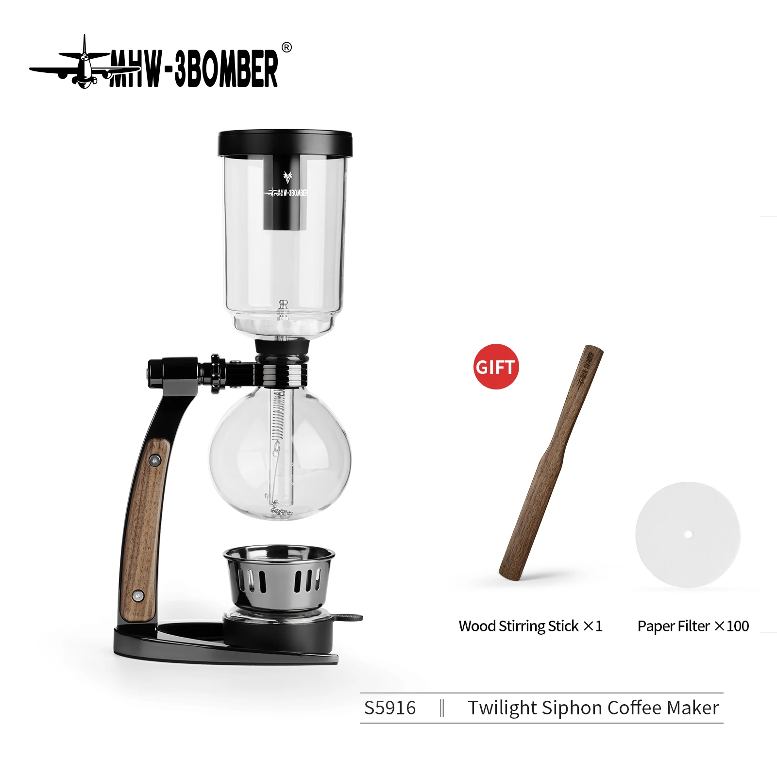 

MHW-3BOMBER стеклянная сифонная кофемашина