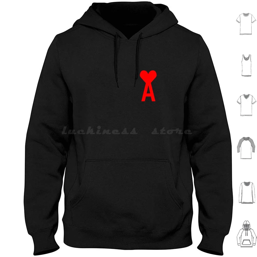 

I Love " A " T-Shirt Hoodie cotton Long Sleeve Lovers For Men For Women I Love A Achraf Hakimi