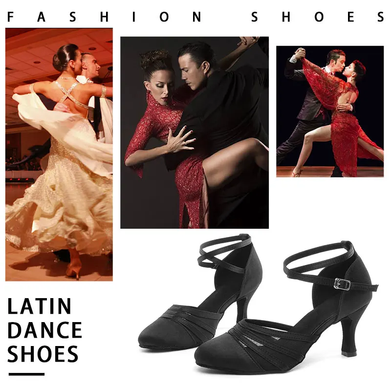 SWDZM New Arrival Women's Ballroom Party Modern Dance Shoes Waltz Tango Latin Dancing High Heels Indoor Closed Toe Salsa Shoes