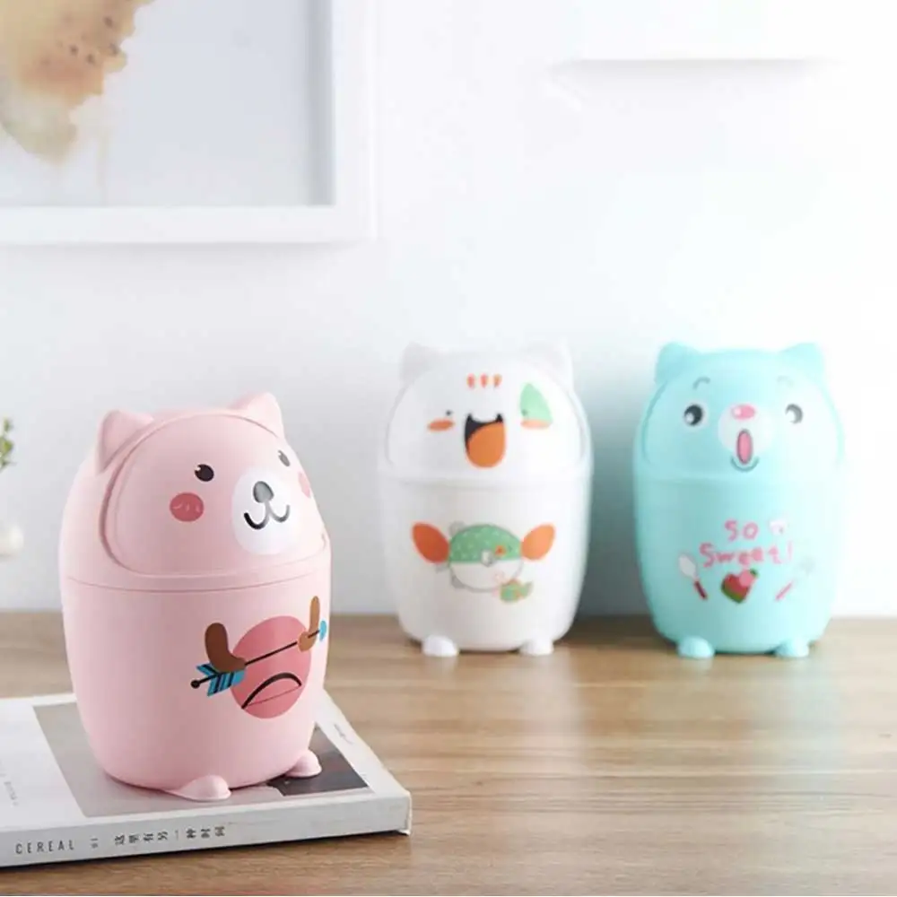 Holder Desktop Trash Can Cartoon Trash Bin