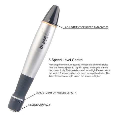 Аутентичная ручка Dr Pen A1, профессиональная микроигольная ручка Dr Pen A1, микроигольная ручка, микроигла, микроигла, 1/3/5/7/12/24/42 наконечников