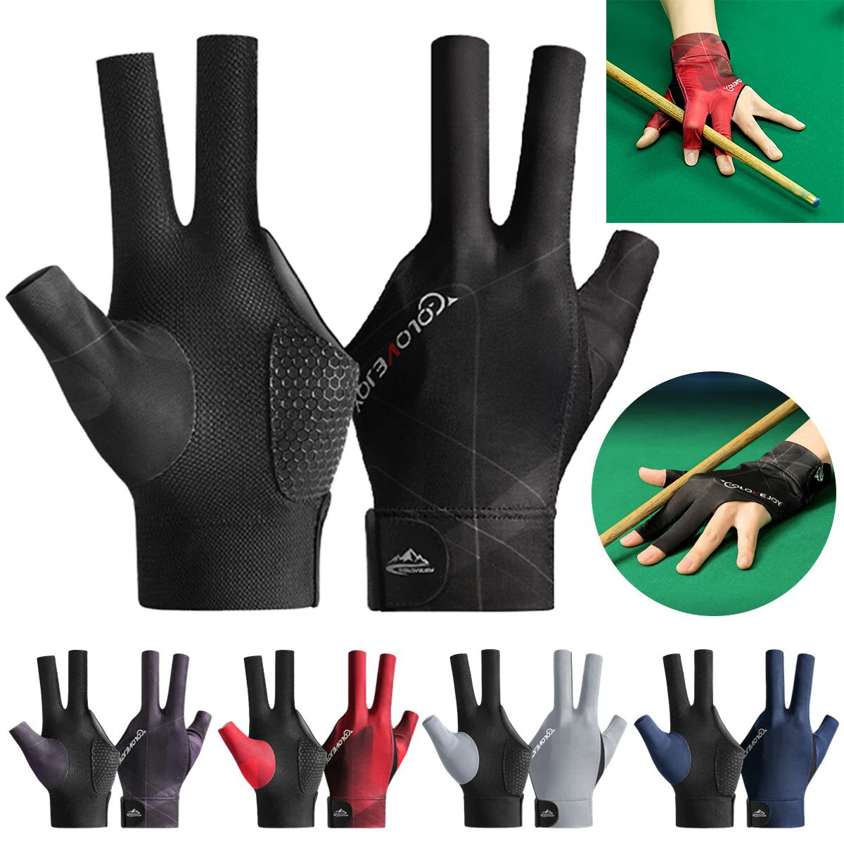 

1 шт., противоскользящие тренировочные перчатки для бильярда