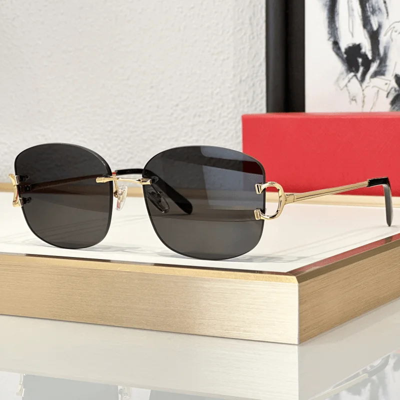 

2023 Women Rimless Sunglasses Cool Square Designer Frameless Outdoor Sunshade Personality Party Fashion Driving Fishing UV400