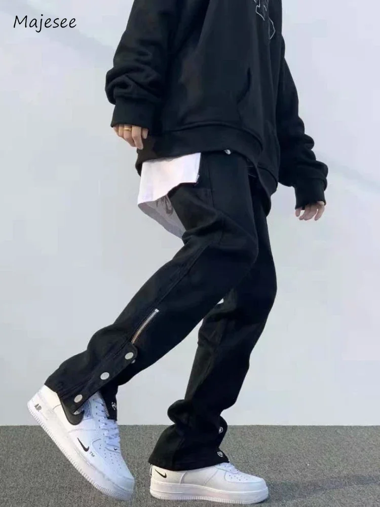 Джинсы мужские в европейском стиле Vibe High Street с боковой молнией потертые