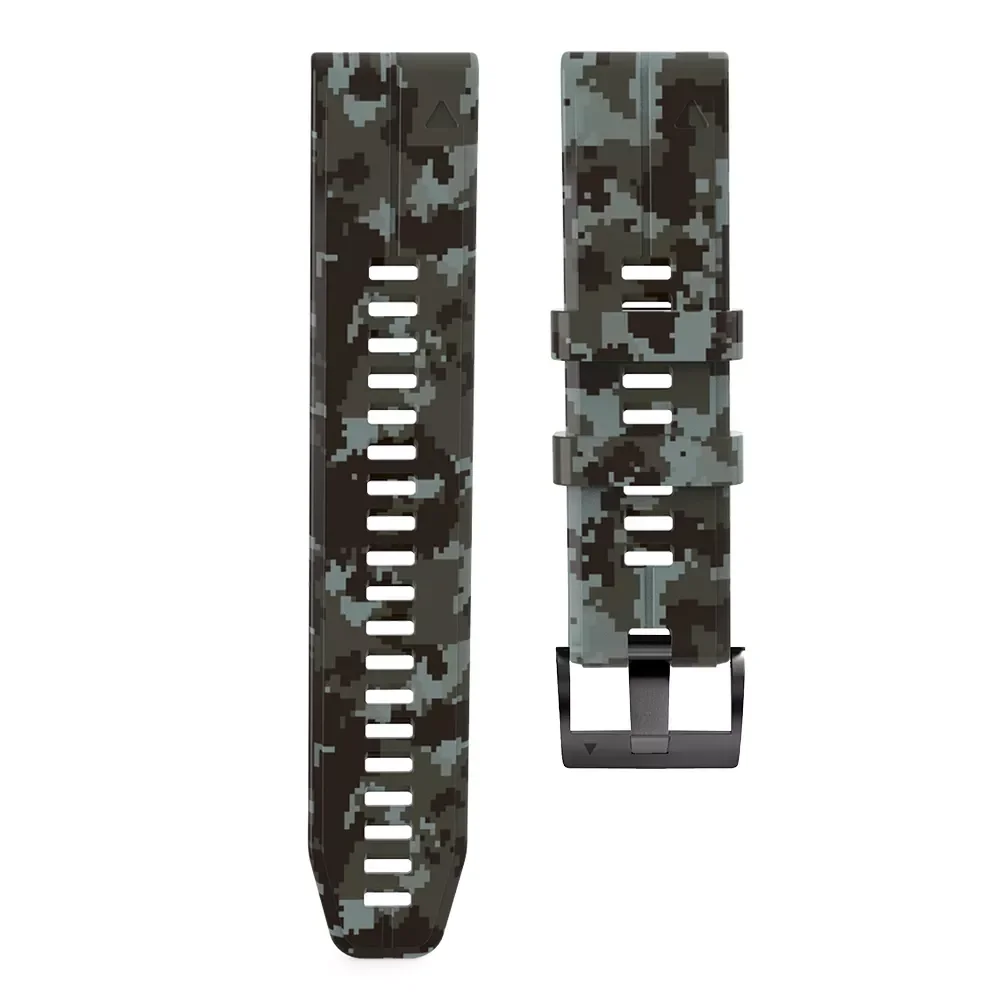 

26mm Quickfit Camouflage Silicone Watchband Strap For Garmin Fenix 7 7X 5 5XPlus 6 6X Pro 3HR 935 Smartwatch EasyFit Bracelet