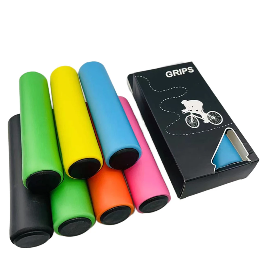 

1 Pair Bicycle Handlebar Silicone Grips MTB Bike Sponge Anti-Skid Grips Soft Waterproof Silicone Handle Bar Cover Cycling Parts