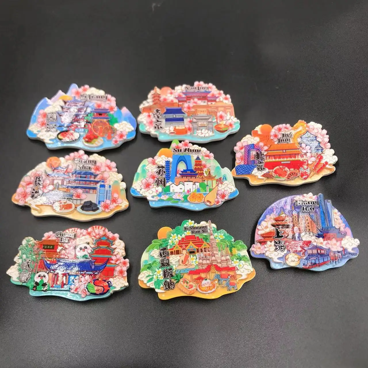 Китайский дорожный магнит на холодильник, достопримечательность Пекина, Шанхая, Чэнду, Нанкин, Чанша Лицзян, магниты для культурного туризма, сувенир