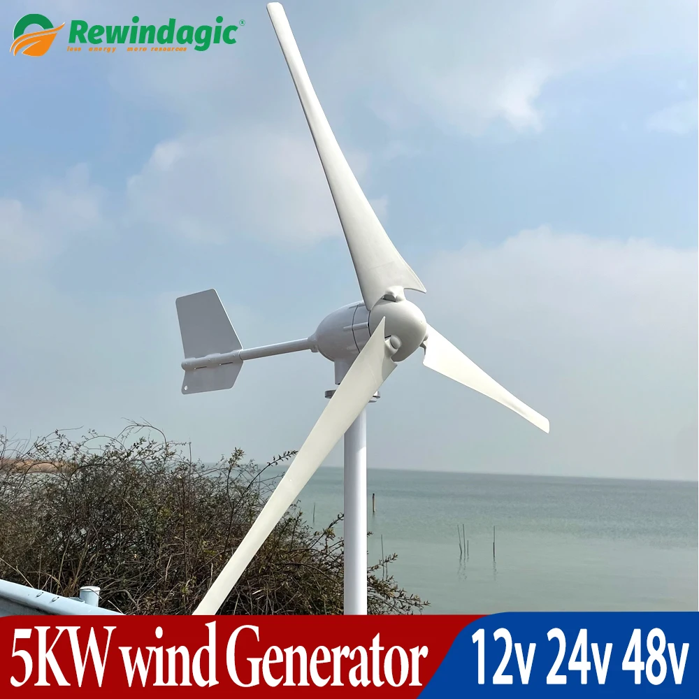 

5000W Wind Turbine Generator With MPPT Controller and 220V Off Grid Inverter Windmill 12V 24V 48V Wind Generator Home Appliance