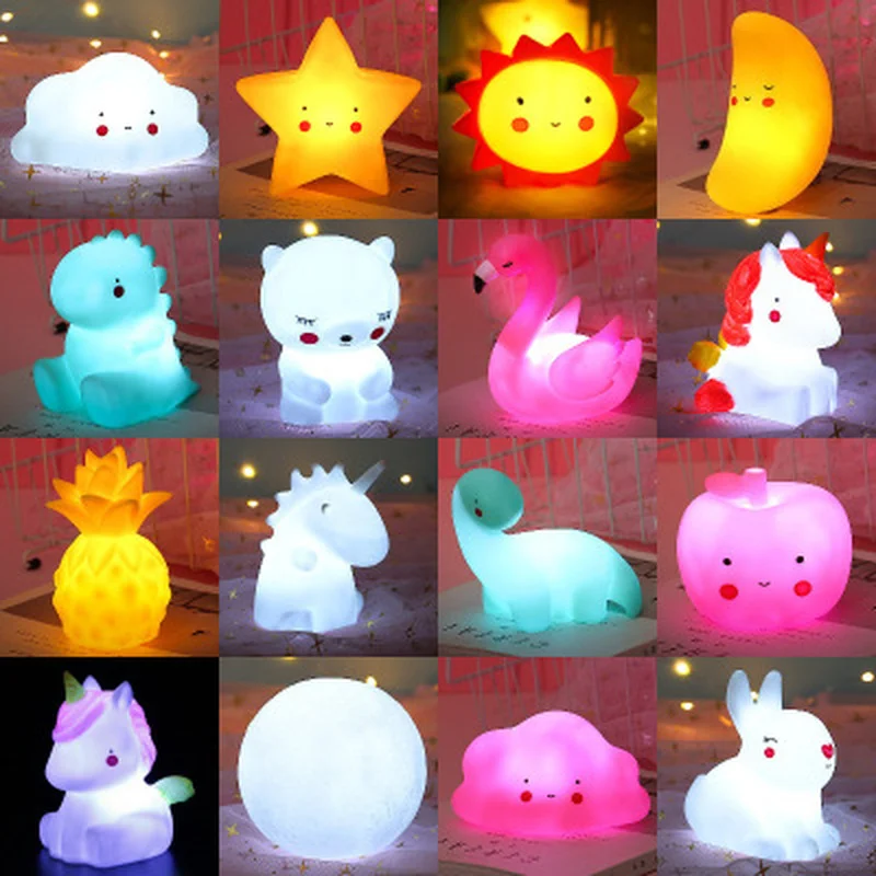 

Cartoon Christmas Night Light LED Decoration Moon Star Girl Kids Children Toy Gift Lamp for Bedroom Bedside Room with Battery