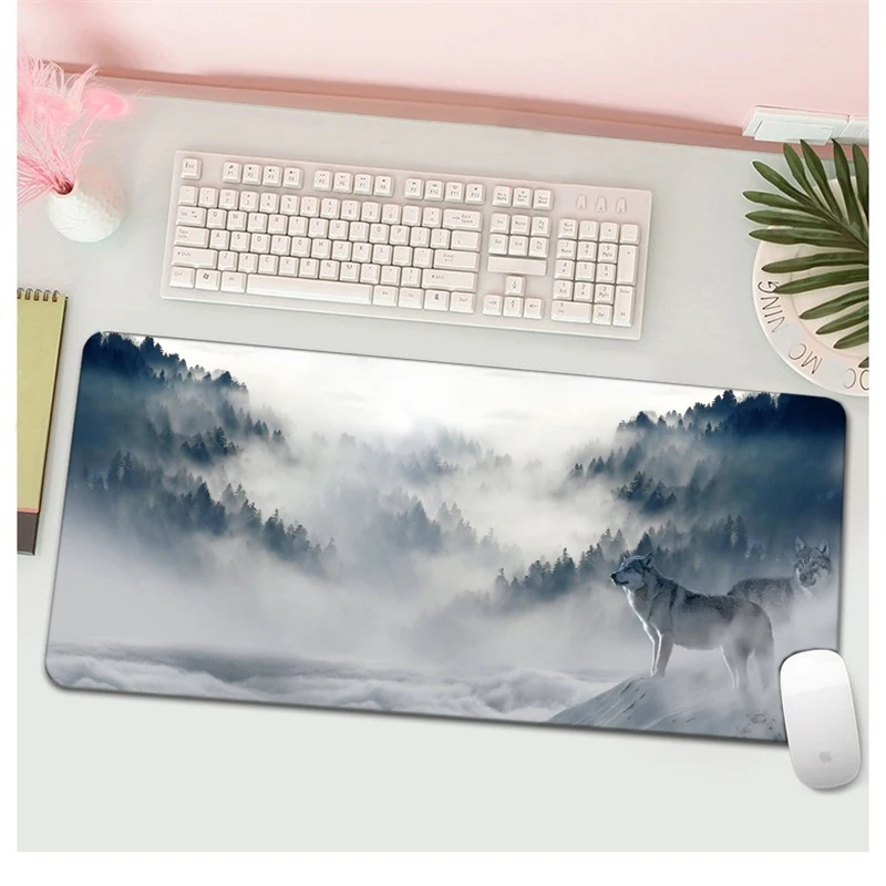 

Cool Full Moon Wolf Gaming MousePad Animal Mouse Pad Gamer Non-Skid Laptop Notebook Desk Mat Size 180x220mm Promotion
