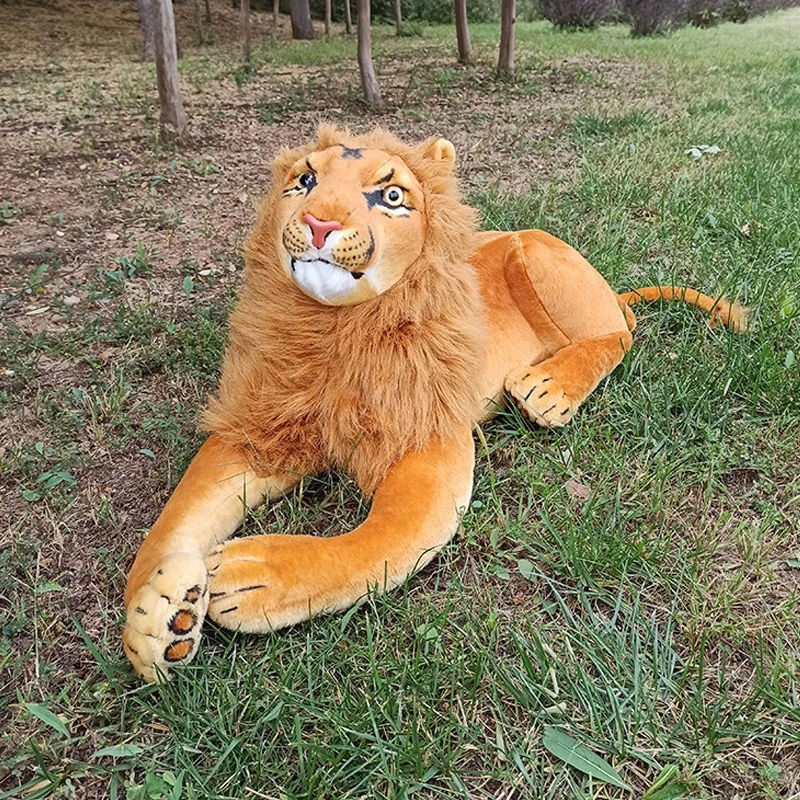 

Simulation Lion About 35cm Lying Lion Plush Toy Soft Doll Kids Toy Birthday Gift h2355