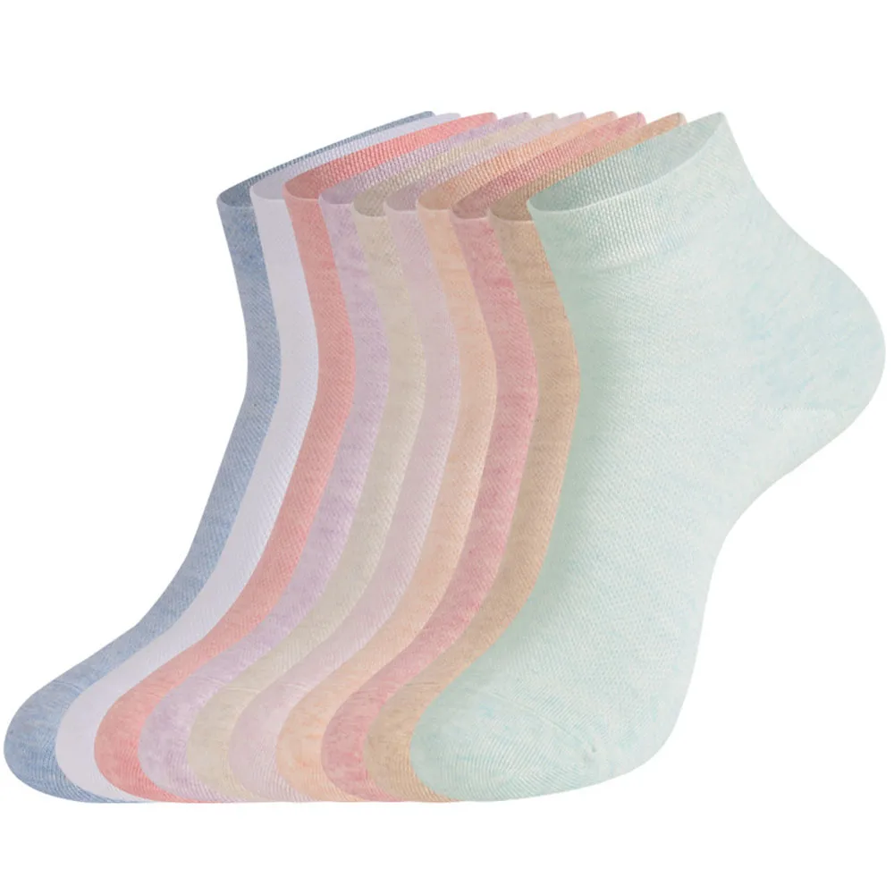 3pairs Women's Socks Breathable Cotton Socks Casual Socks Solid Color Spring Summer Fashion Sport Soft Running Female Socks