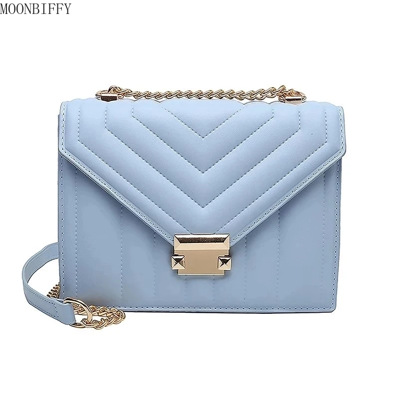 

Женская сумка-мессенджер через плечо с цепочкой в полоску, 2022