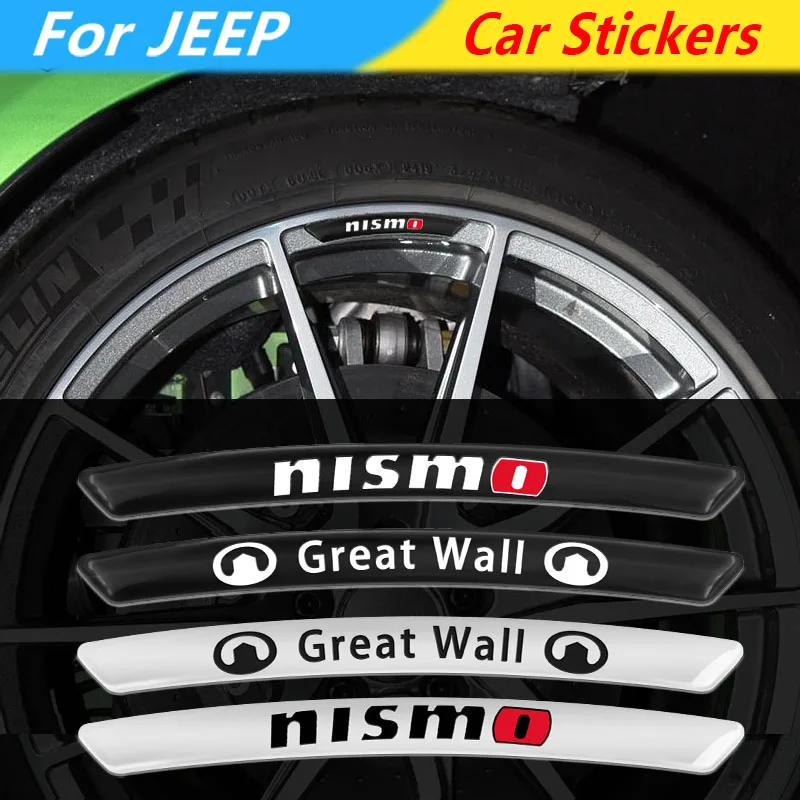 

4pcs Car Decal Sticker Wheels Hub Car Stickers For Jeep Renegade Wrangler JK Grand Cherokee XJ Willys Compass Command Patriot
