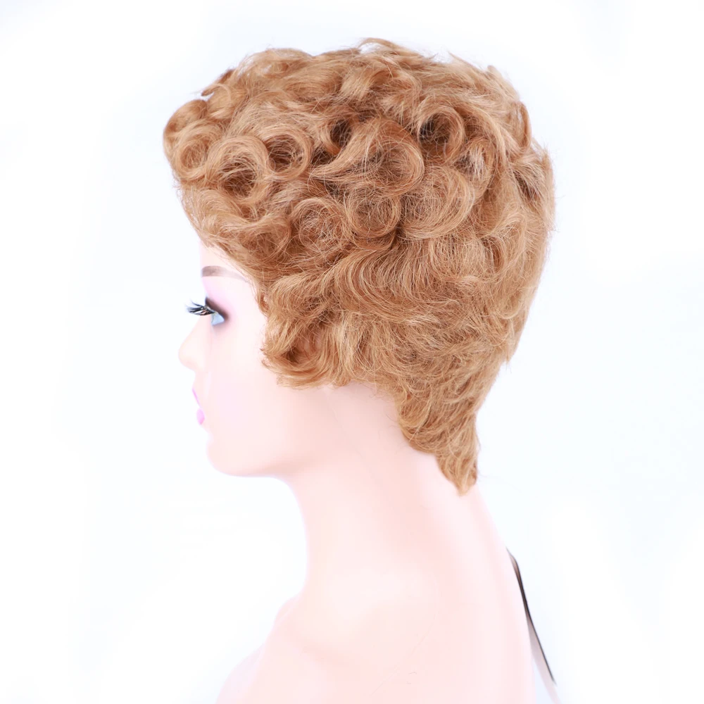 Короткие афро натуральные вьющиеся человеческие волосы парики Remy индийские для