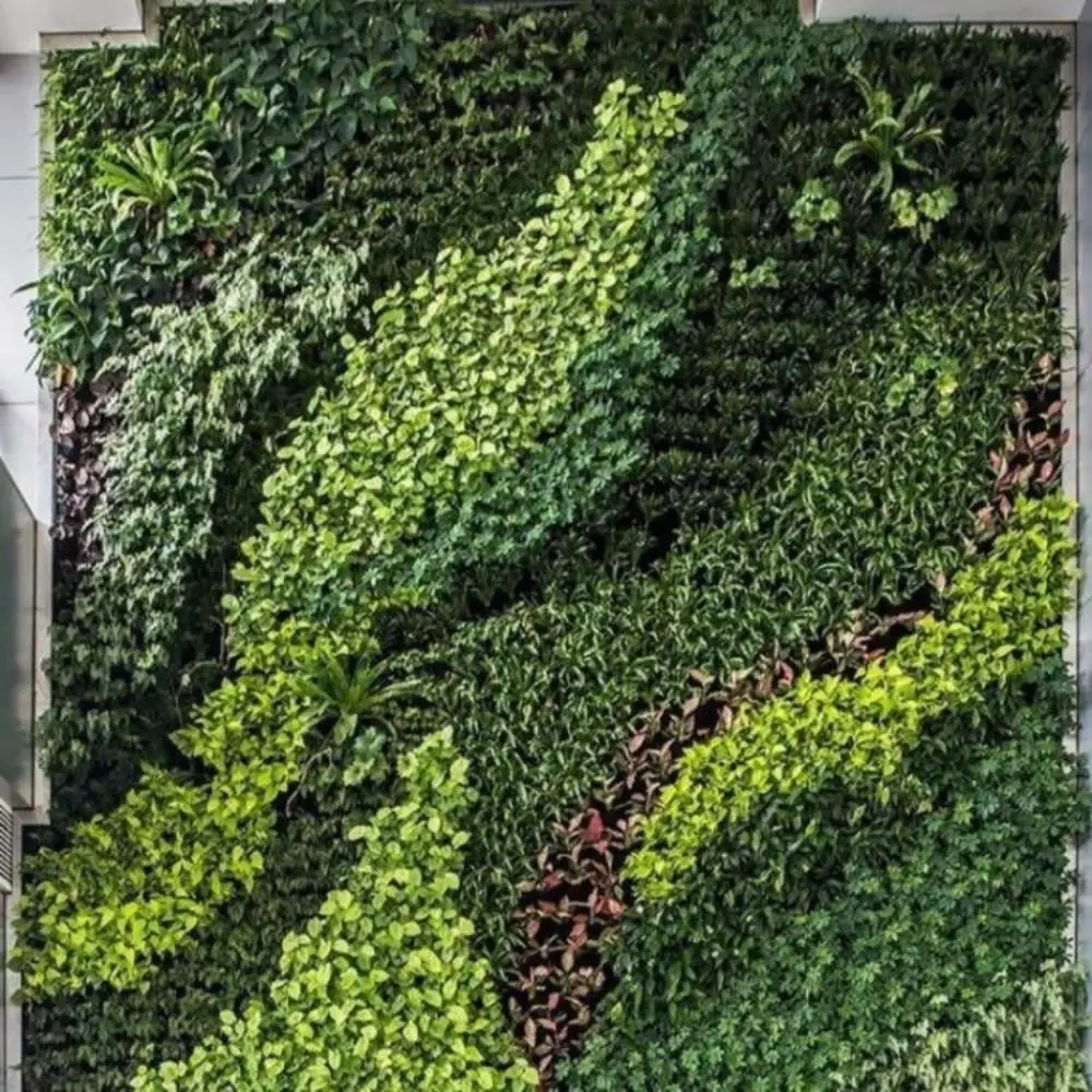 Фото Искусственная панель для стены из растений 60*40 см, имитация клена, реалистичная, с защитой от УФ-излучения, искусственная трава папоротника №3