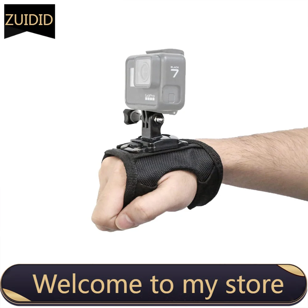 

360 Degrees Wrist Band Arm Strap Belt Tripod Mount for GoPro Hero 11 10/9/8/7/6 Camera Fist Adapter Band for Go Pro Accessories