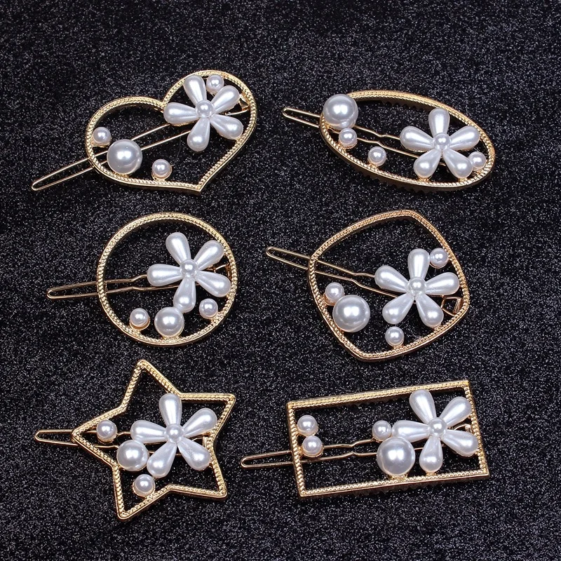 

Korean Style Hair Accessories Ladies Hairpin Pearl Hairpin Frog Buckle Edge Clip Girl Hairpin Hair Accessories