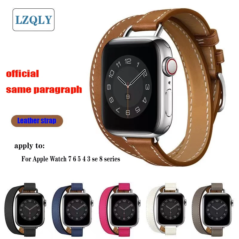 

Ремешок из 100% натуральной коровьей кожи для Apple Watch 8 7 6 SE 5 4 3 42 38 44 40 мм, браслет-петля для iWatch 41 45 мм 49 Ultra