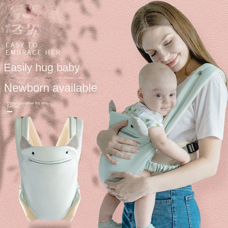 Kangaroo Shoulder Strap for Infants Newborn Wrap Sling Ergonomic Cute Bite Towel Kid Cotton Breathable Front Facing Baby Carrier