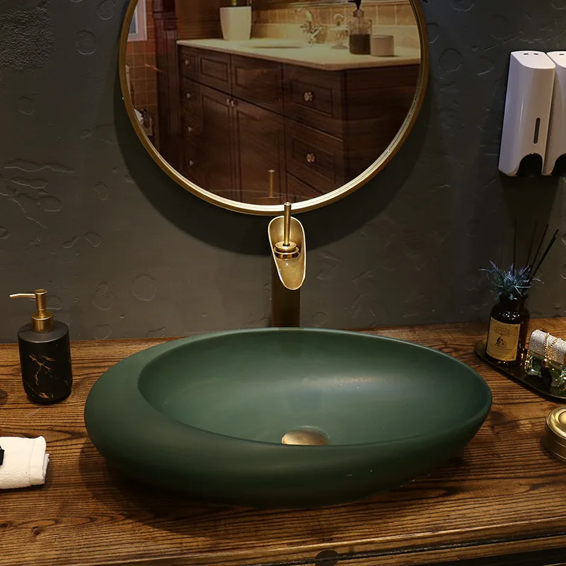 

Ceramic Table Wash Basin Bathroom European Style Hotel Homestay Bathroom Bathroom Art Washbasin
