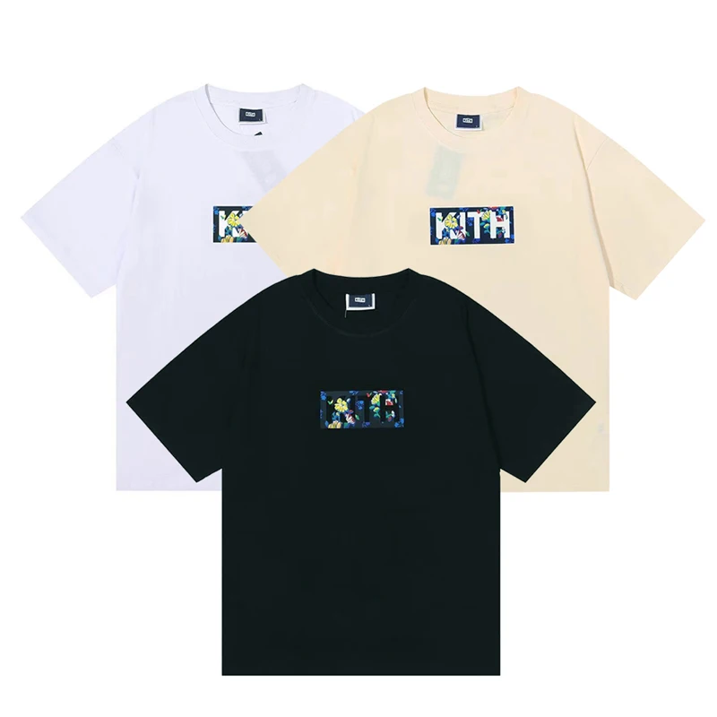 

Классическая качественная модная футболка с логотипом Kith Box, мужская повседневная черная, абрикосовая, Женская Винтажная футболка с внутренними бирками, мужская одежда