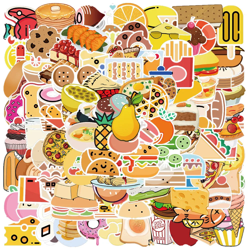 

10/30/50PCS New Food Cartoon Paint Sticker Personality Creative Sticker Computer Mobile Phone Car Waterproof Sticker Wholesale