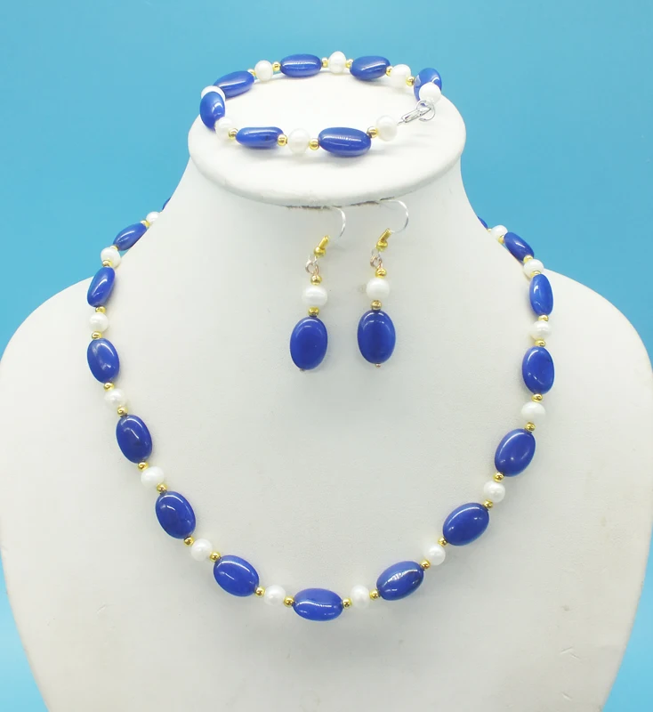 

Изысканный! Набор украшений для вечеринок. Натуральные полудрагоценные камни, жемчуг, ожерелья. Набор серег-браслетов