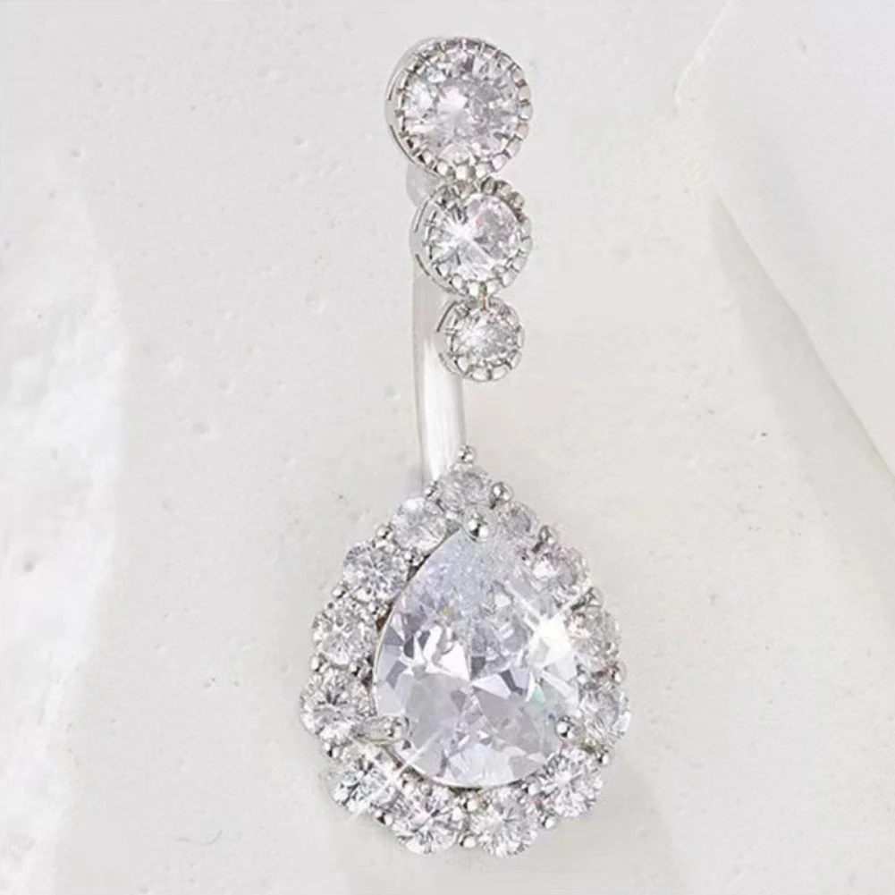 1 шт. кольца для пупка из нержавеющей стали кристалл пирсинг каплевидный висячий