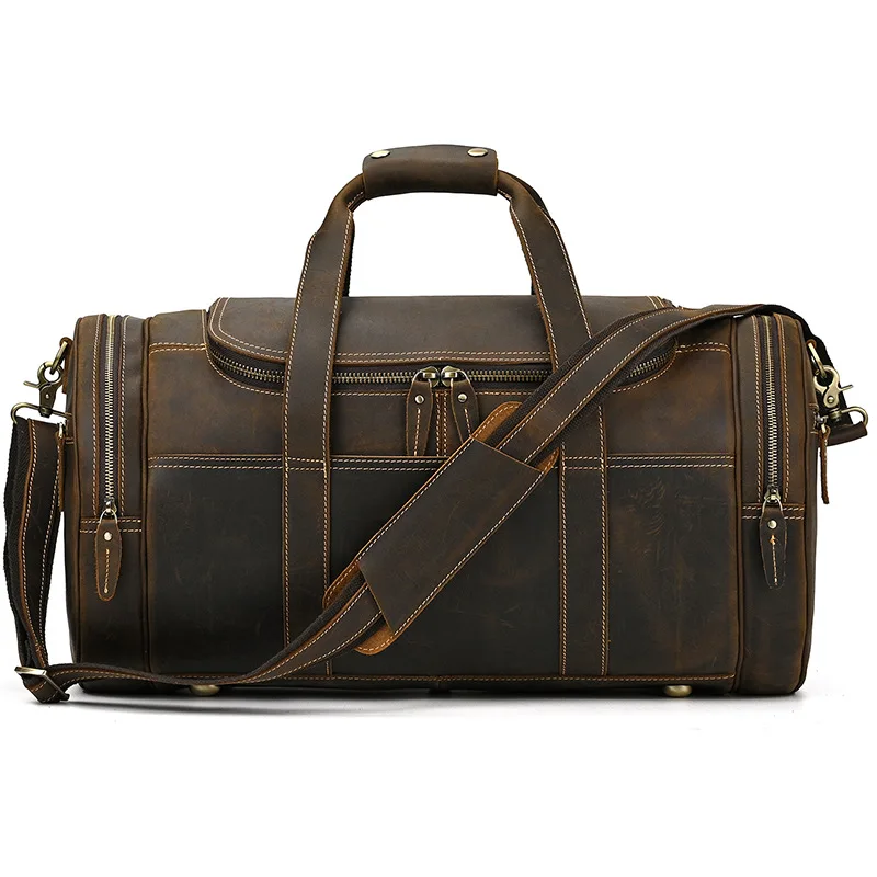 Leather Bags Brands Replica 2022 Hand Luggage Bag Men Travel Bags One-Shoulder Sports Travel Handbags Cowhide Business Trip Bag