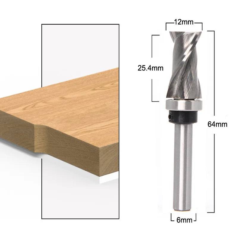 

6mm/6.35mm/12.7mm Carbide CNC Router Bit Bearing Ultra-Perfomance Compression Flush Trim Milling Cutter For Wood