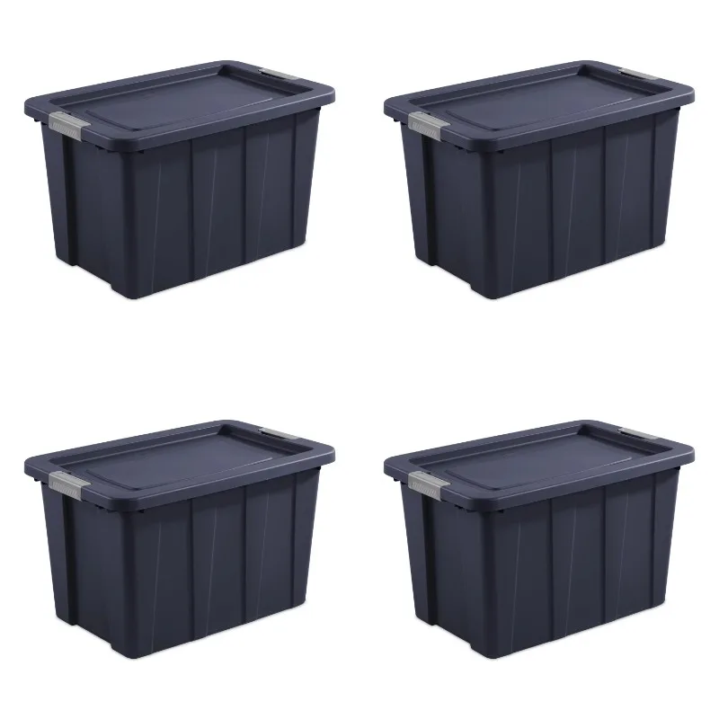 

Sterilite 30 Gallon Latching Tuff1 Tote Plastic Dark Indigo Set of 4