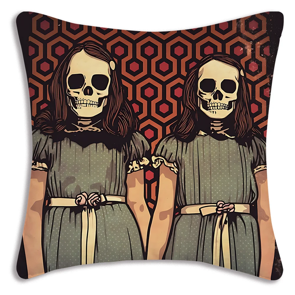 Чехлы на подушки из фильмов ужасов, мультяшный диван, декоративный домашний двусторонний принт, короткий плюшевый милый чехол для подушки