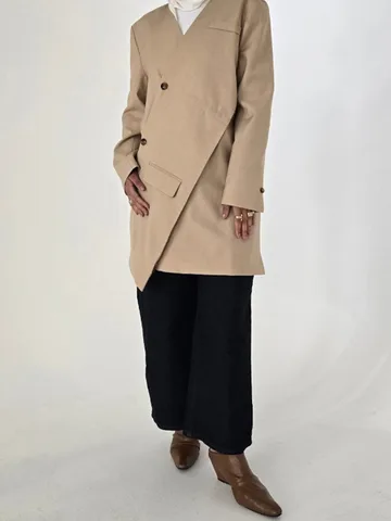 DNBS 2023, женский авангардный пиджак большого размера, повседневная куртка с асимметричным подолом и диагональной планкой, легкая весна-лето