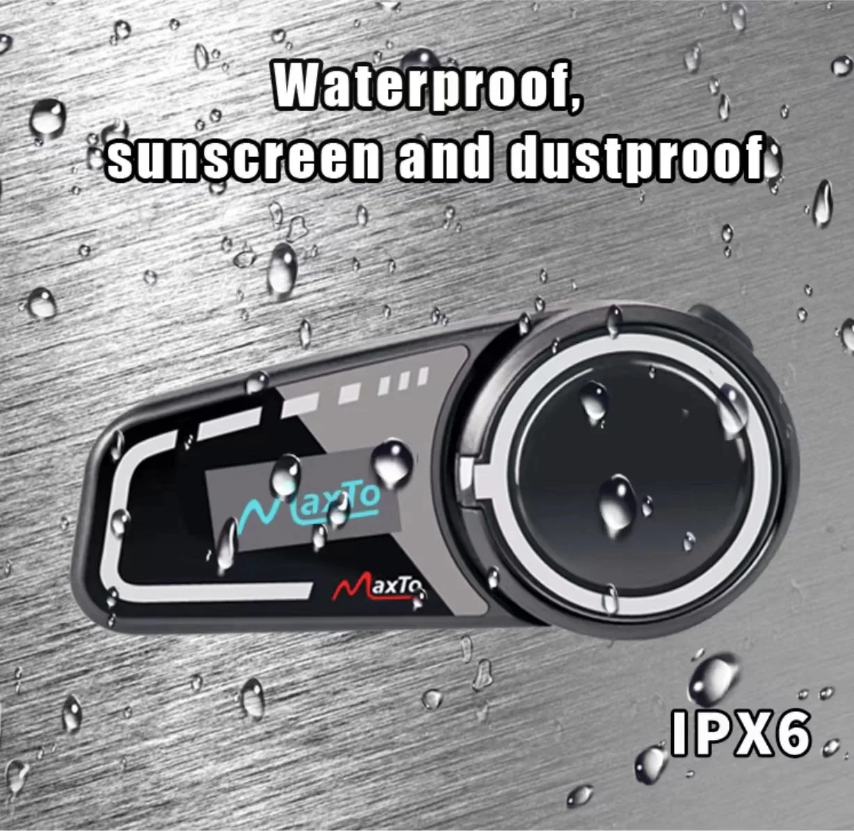 Фото Мотоциклетный шлем Bluetooth Intercom MaxTo M2C для 6 человек №2