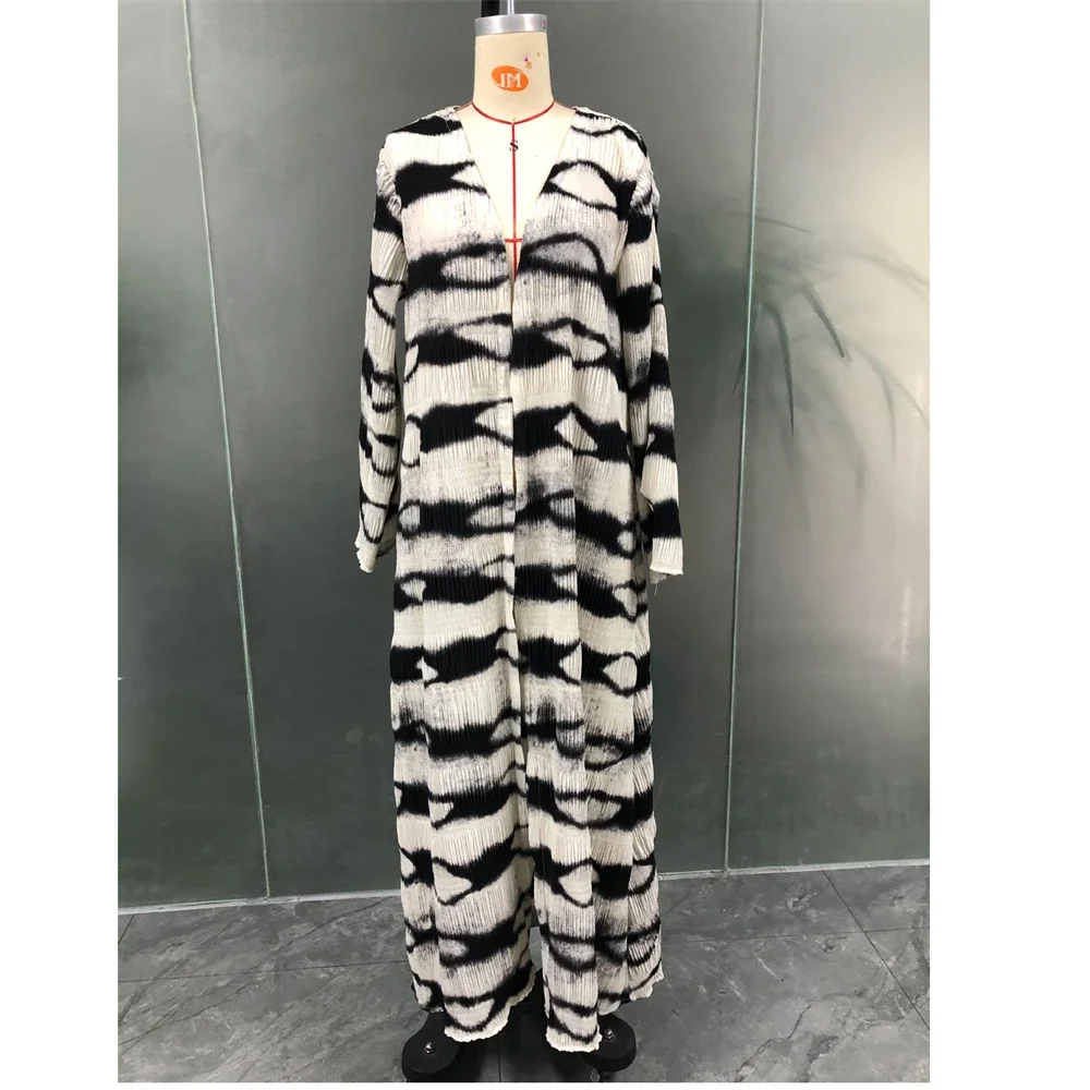 Плиссированная юбка с принтом Дубая ИД кимоно кардиган мусульманская одежда