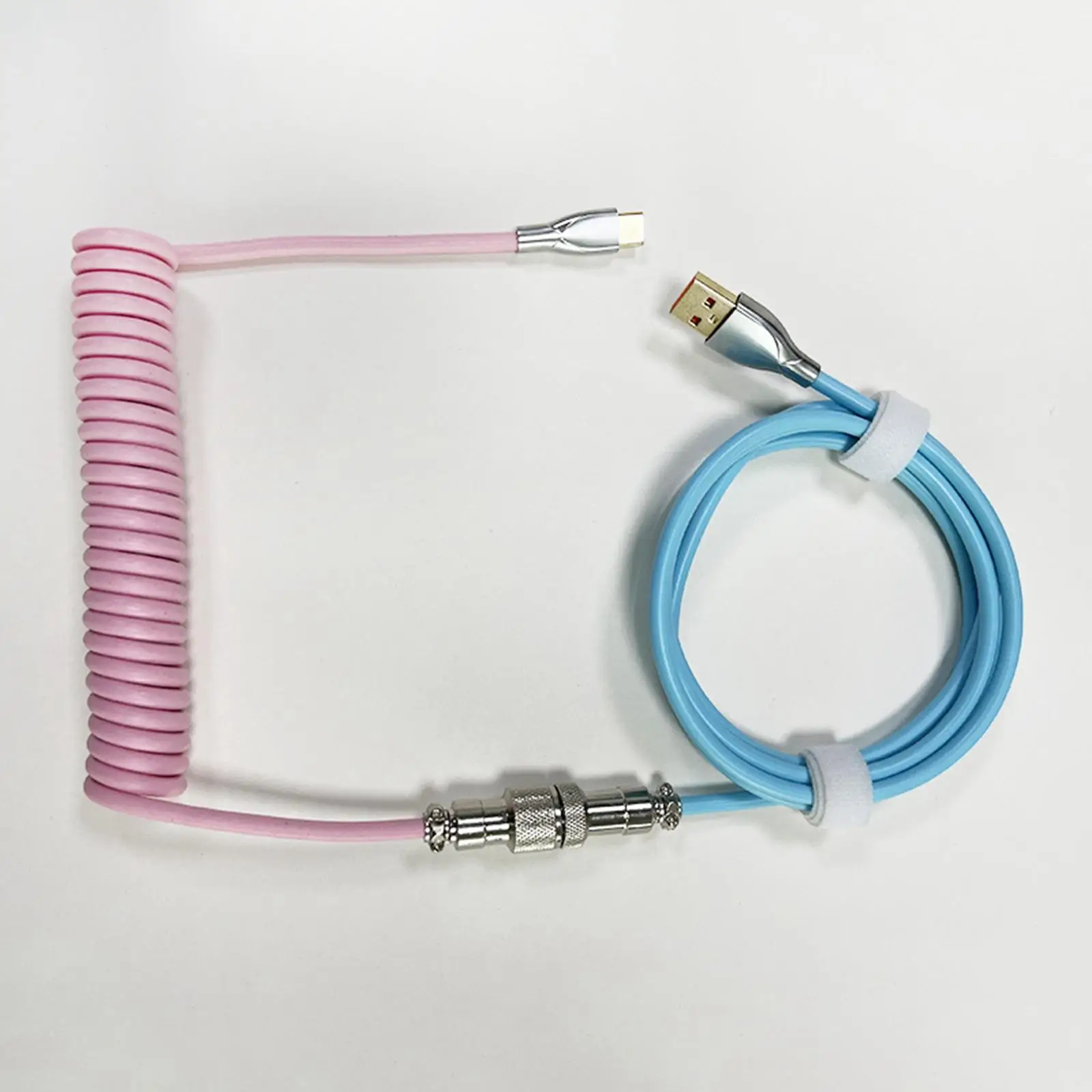 

Спиральный Кабель USB C, провод с авиационным разъемом для настольного компьютера, жесткий кабель USB A-Type C 1,5 м для механической игровой клавиа...