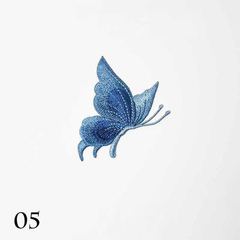 3 шт./компл. вышитые нашивки с бабочками для одежды наклейки вышивкой маленькими
